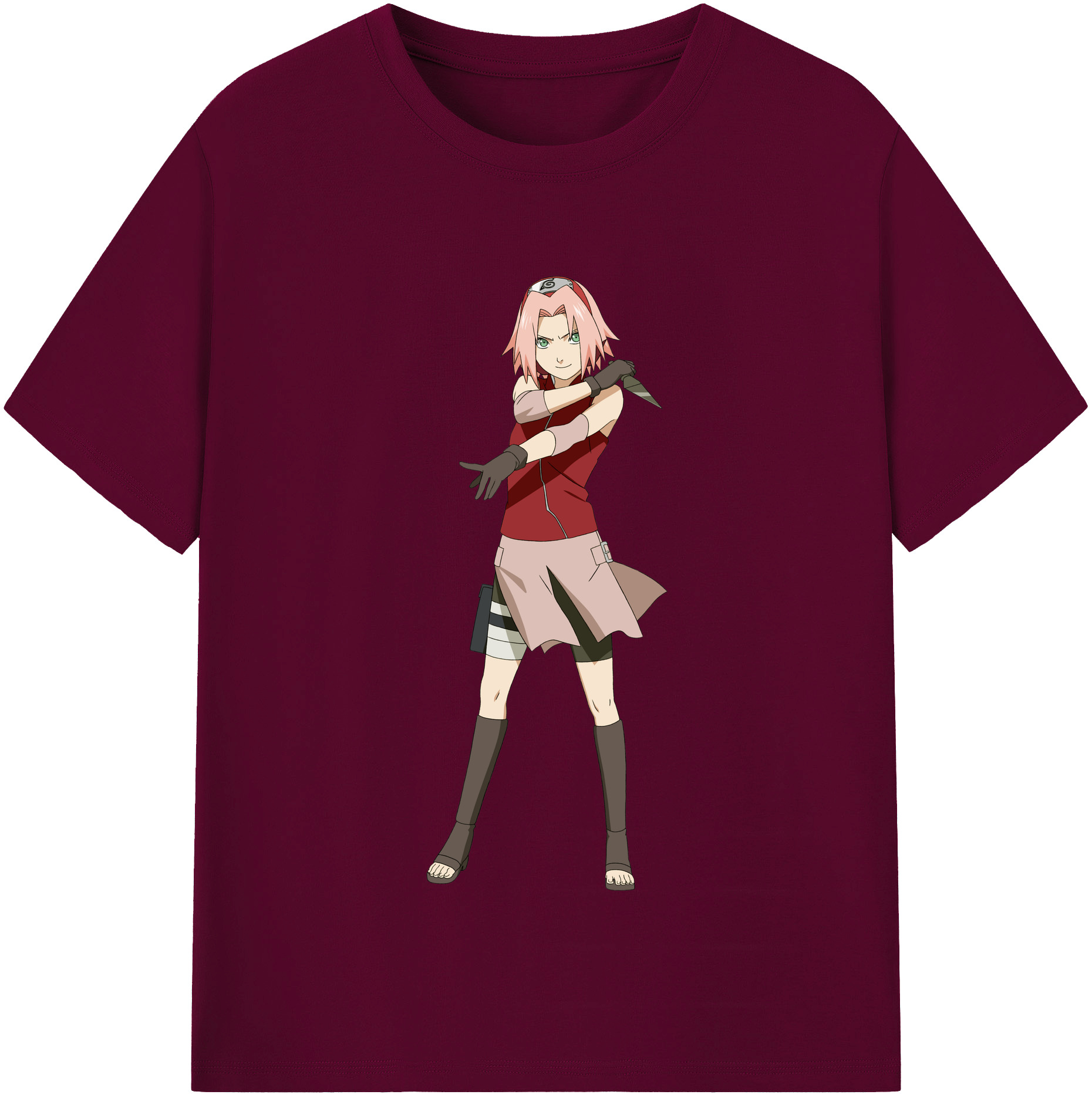 （画像用） NARUTO -ナルト- 春野サクラ Haruno Sakura レディースカジュアルプリントTシャツ（綿100％）
